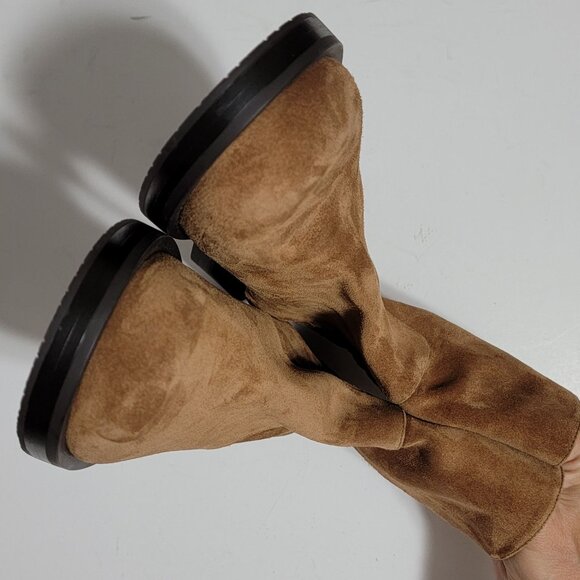 NEW Stuart Weitzman 5050 Bold Zip Boots Womens 9.5 Brown Suede Contemporary - Picture 6 of 9